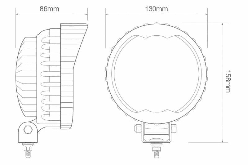LED Autolamps, Round Work Lamp,12V, 7450B12 - Image 2